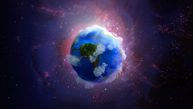 地球 柔和 空间 行星 星星 4K壁纸