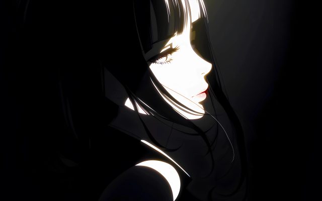 雏田 黑色背景 暗色系4K电脑壁纸